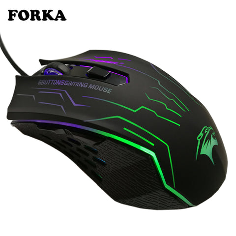 Wired Gaming Mouse 6 Buttons 3200DPI Mute